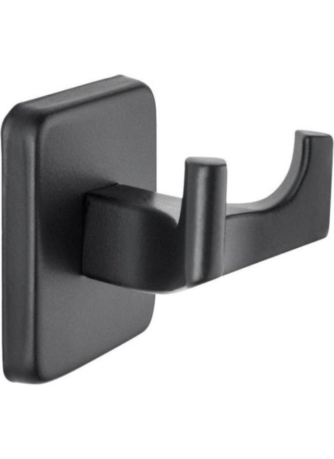 Square Black Double Bathrobe Hanger 71723-2M