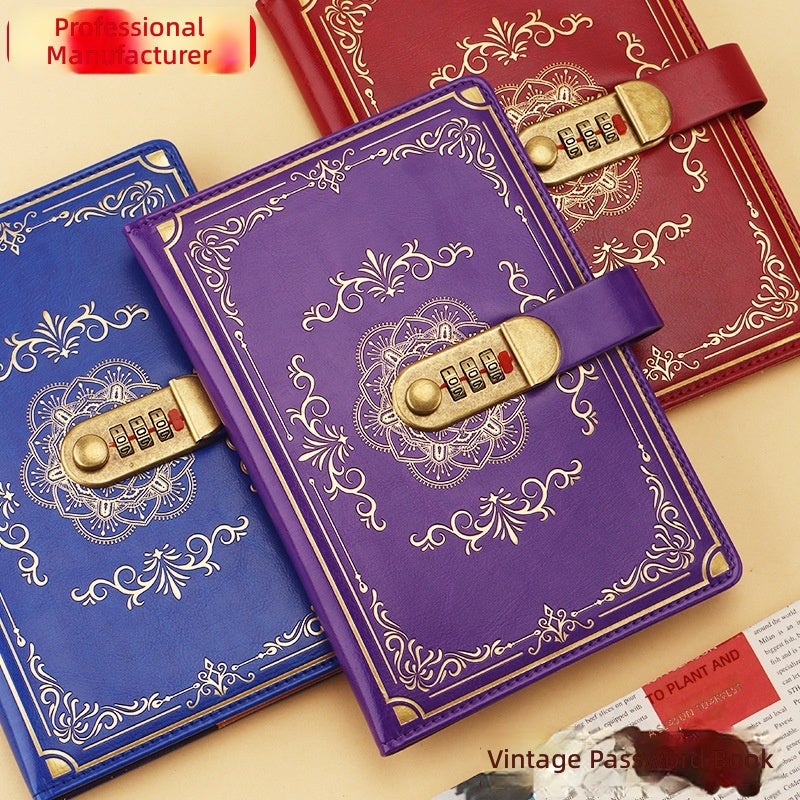دفتر ملاحظات حصري بتصميم ريترو مقاس A5 مع قفل - يوميات إبداعية، تقويم للطلاب، قابل للتخصيص - Image 3