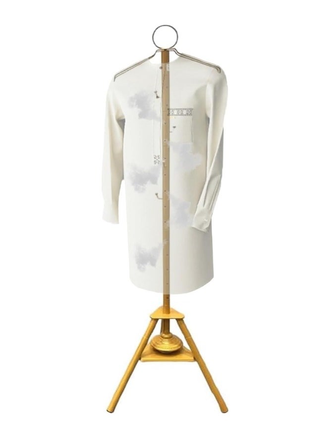 ELTRAZONE 175cm Clothes Incense Burner Stand – Tall Gold Bakhoor Steaming Stand with Cloth Hooks, Steam Holes for Oud & Perfume Infusion – Indoor Outdoor Fabric Freshening Rack, Decorative Bakhoor Stand for Home & Majlis Use  - Image 2