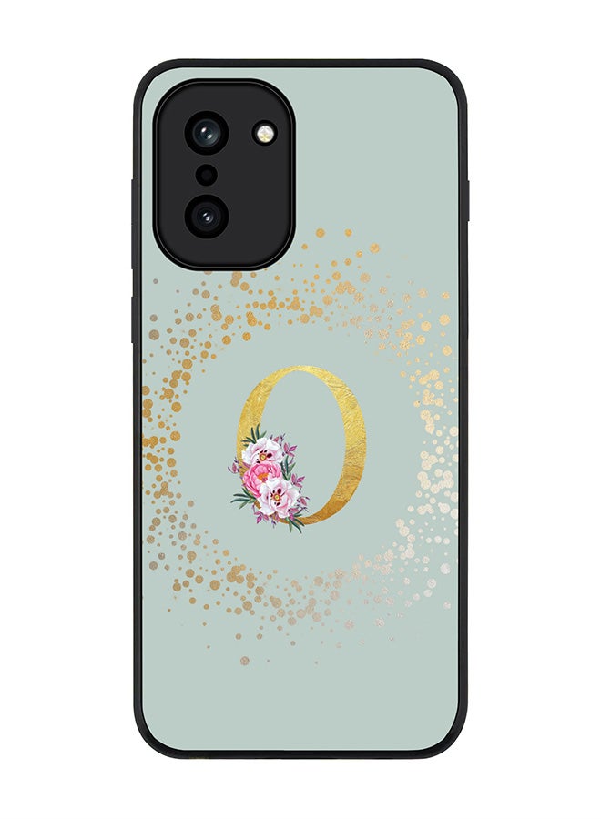 For OnePlus 15R Case,Slim fit Camera Protection, Shockproof Thin Phone cover - Custom Monogram Floral - O (Light Grey )