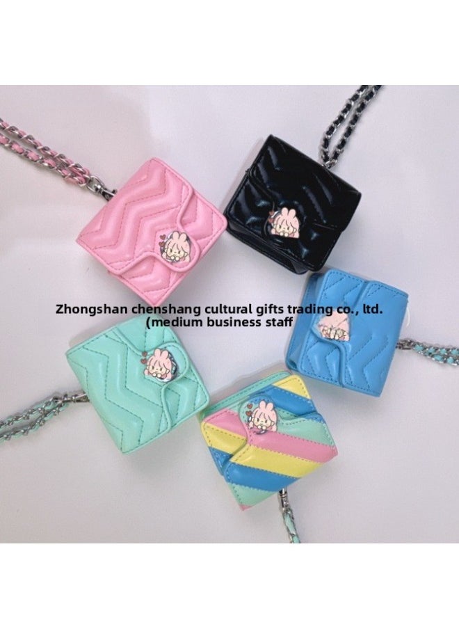 Generic - Mini Headphone Bag Suitable For Apple Airpods Pro Protective Sleeve Headphone Sleeve Long Lanyard Detachable Blind Box-Color:Pink-Applicable Models:Airpods1/2/ Pro/new3/pro 2/7.5*6*3cm Universal - Image 1