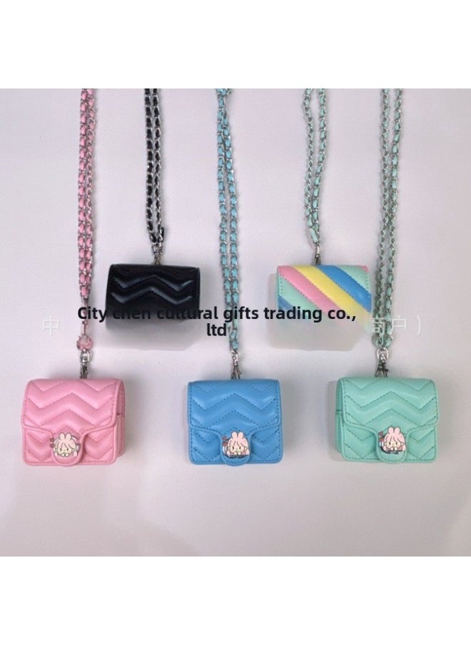 Generic - Mini Headphone Bag Suitable For Apple Airpods Pro Protective Sleeve Headphone Sleeve Long Lanyard Detachable Blind Box-Color:Pink-Applicable Models:Airpods1/2/ Pro/new3/pro 2/7.5*6*3cm Universal - Image 1