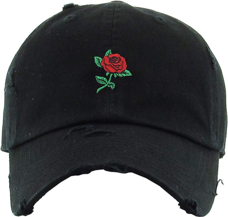KBETHOS KBSV-124V BLK KBETHOS Rose Pineapple Good Vibes Vacation Men Women Dad Hat Baseball Cap Adjustable (One Size, Black Rose Vintage) - Image 2