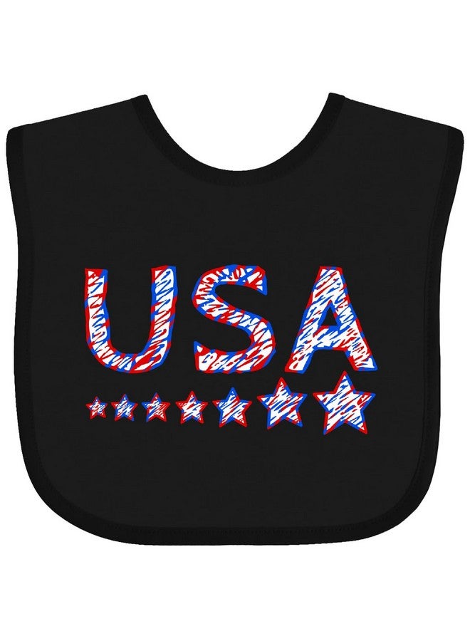 inktastic Fourth Of July USA- Red, White, and Blue Baby Bib Black 454ec - Image 1
