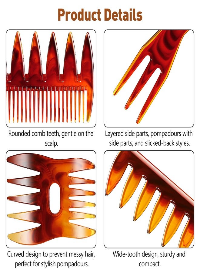 Jaasuee Styling Hair Comb Kit for Salon and Barber Use, 5-Pack Professional Texture Combs, Retro Hairdressing Accessories for Men, Double-Sided Gentleman's Hair Care Brushes, Red - Image 5
