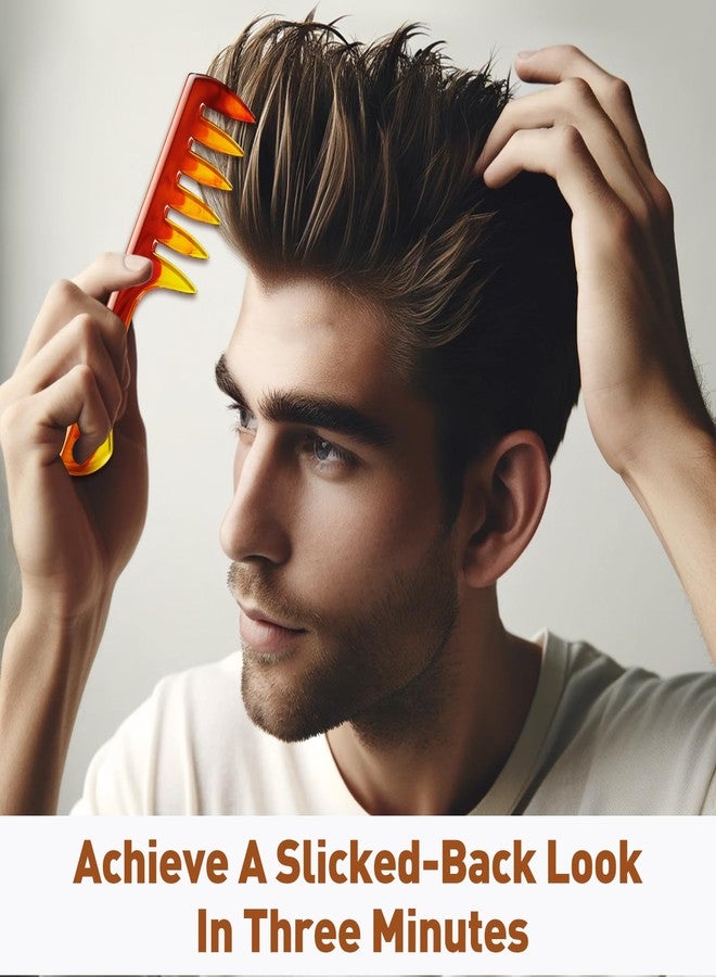 Jaasuee Styling Hair Comb Kit for Salon and Barber Use, 5-Pack Professional Texture Combs, Retro Hairdressing Accessories for Men, Double-Sided Gentleman's Hair Care Brushes, Red - Image 2