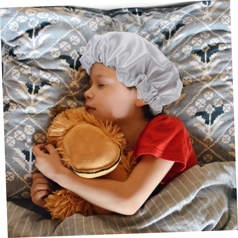 Double Satin Sleep Bonnet For Kids Breathable Elastic Hair Protector Hat - Image 5