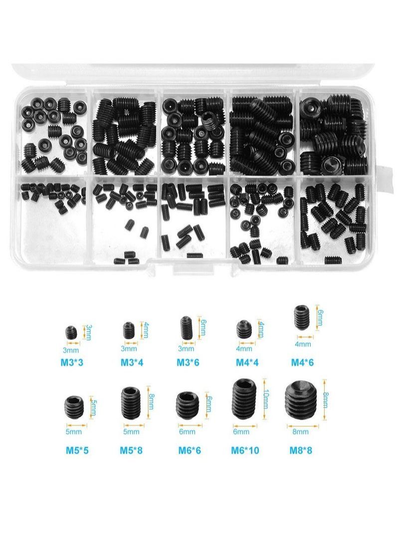 NIBEMINENT 200pcs black high strength hexagon socket head screw combination set - Image 4