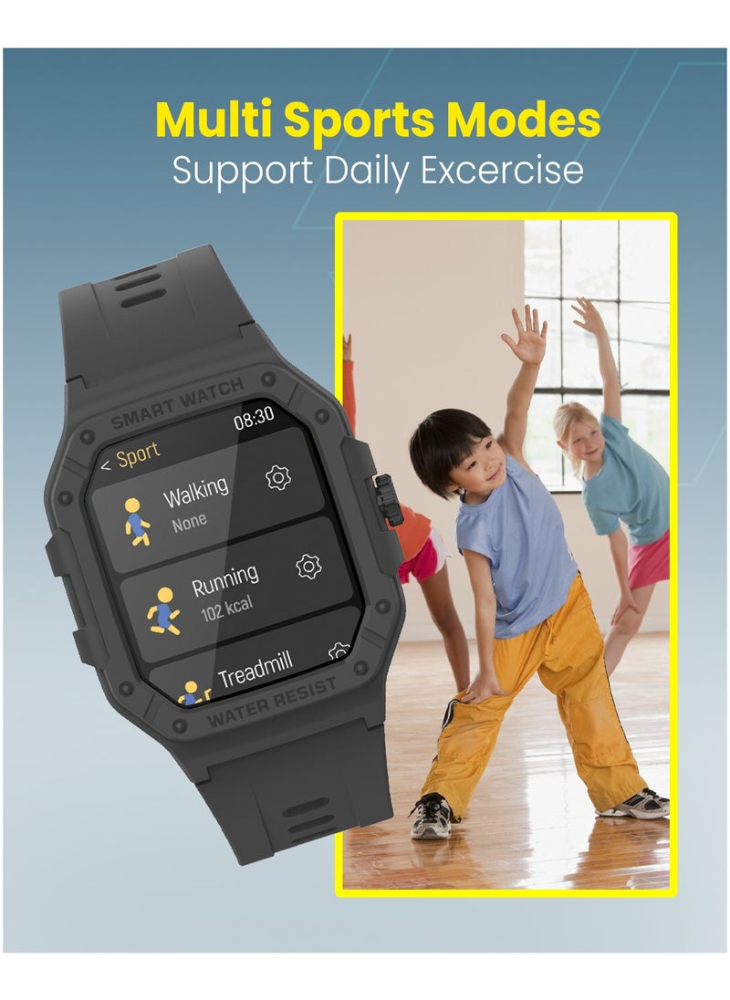 Moxedo Moxedo Junior SmartWatch 1.7” HD Screen for Girls/Boys with Cool 6 Watch Faces Sleep Mode 22 Sports Modes Alarm Clock Pedometer with Built-in Kids Games (Black)  - Image 4