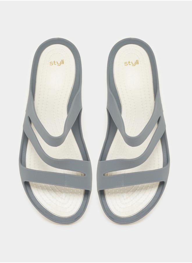Styli - Strappy Plain Slides - Image 1