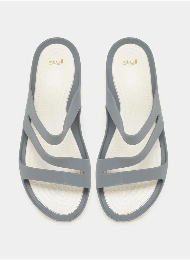 Styli Strappy Plain Slides