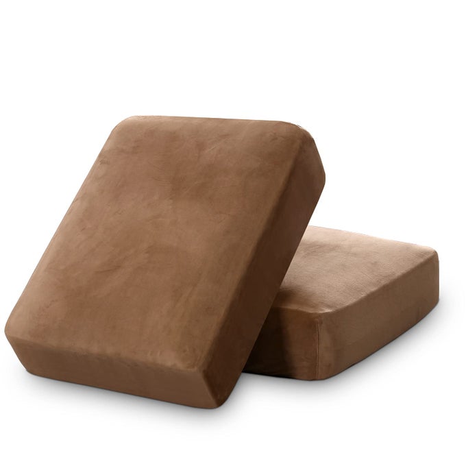 STRETCH VELVET COUCH CUSHION COVERS SOFT CUSHION SLIPCOVER FOR CHAIR LOVESEAT SOFA CUSHION FURNITURE PROTECTOR SEAT CUSHION SOFA COVER EACH WIDTH UP TO 295 CAMEL
