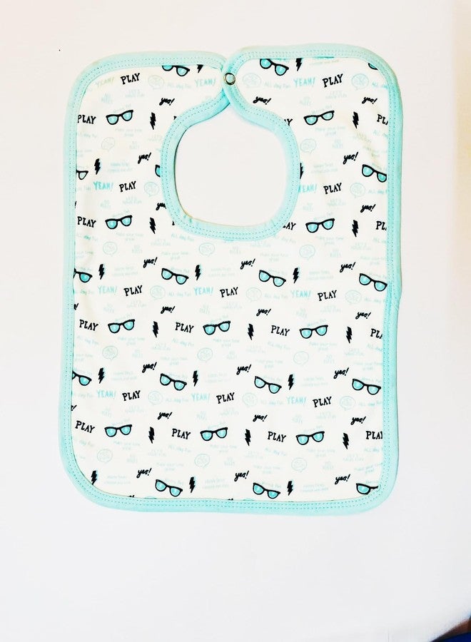 aRIC Moms Pet Premium Hosiery cotton Bibs For kids | Absorbent Baby Bibs for 6 to 12 Months | Bibs for New Born Baby 0 to 6 Months | Button Closure | Waterproof Spill Resistant Bibs (Blue and Red) - Image 3
