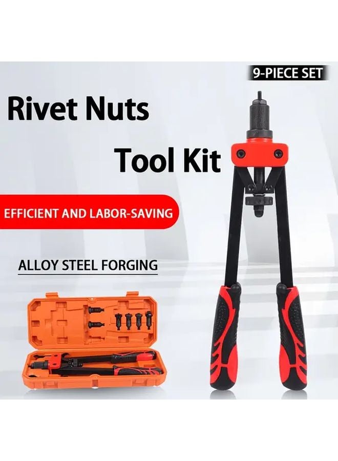 Obsidian Flame Dual Rivet Gun 14 Inch Manual Labor Saving Tool High Carbon Steel - Image 2