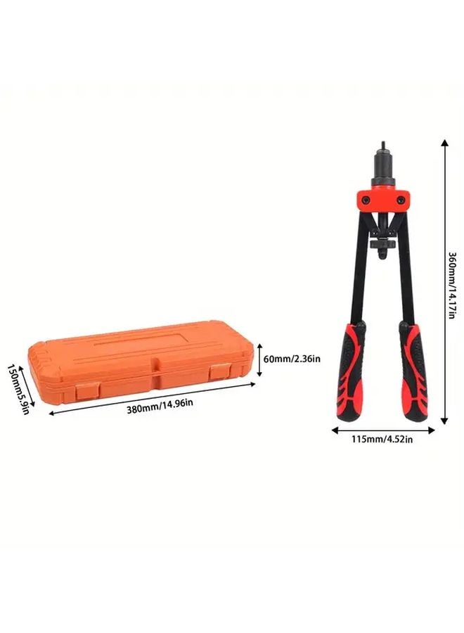 Obsidian Flame Dual Rivet Gun 14 Inch Manual Labor Saving Tool High Carbon Steel - Image 3