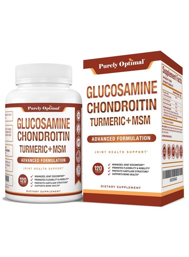 Purely Optimal Premium Glucosamine Chondroitin Msm Supplement Tablets W/Turmeric & Boswellia Glucosamine Sulfate Joint Supplement For Men & Women - Image 2