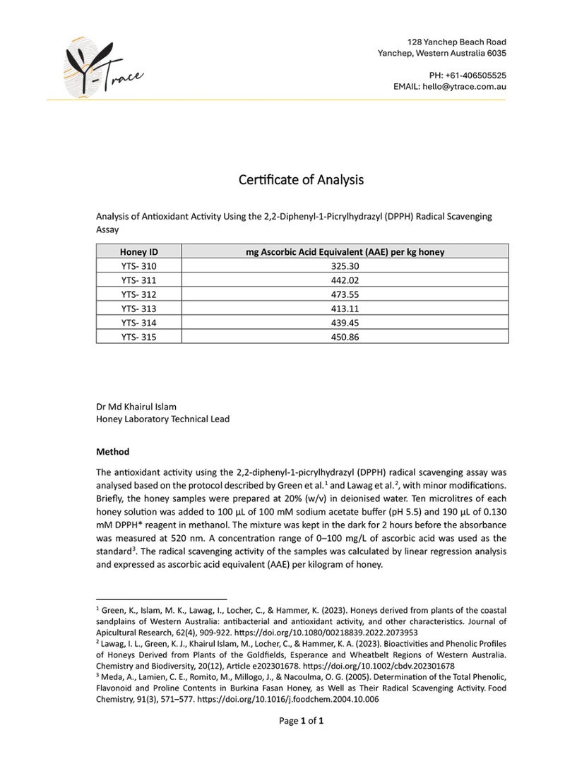 Australian Wildflower TA35+ Dwutta (Blackbutt) Raw Honey 250g (MGO 2001+ equiv) - Glyphosate Free, Antioxidant, Medicinal, Single Origin - Image 4