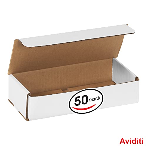 Aviditi White Corrugated Cardboard Mailing Boxes, 9" x 4" x 2", Pack of 50, Crush-Proof, For Shipping, Mailing and Storing - Image 3