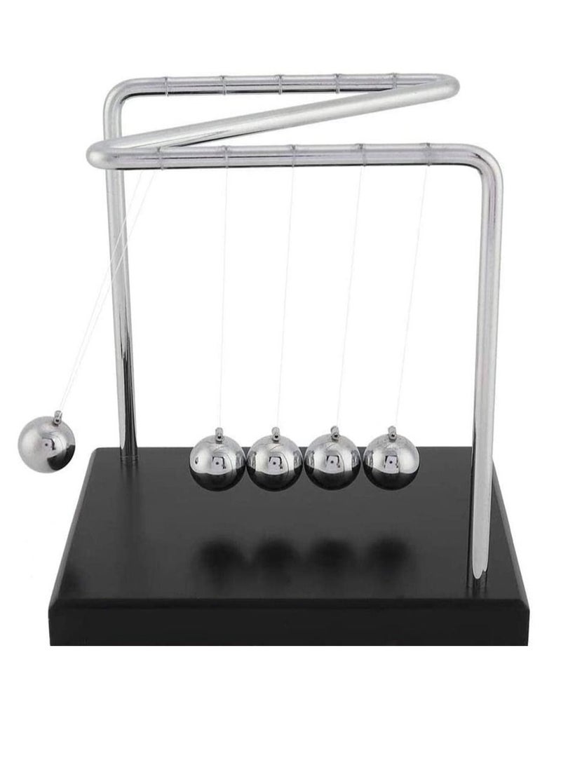 NIBEMINENT Z-Shape Newton's Cradle Balance Ball Classic Wood Base Metal Pendulum Balls Physics Science Ornaments Smart Toys for Desk Home Decoration - Image 5