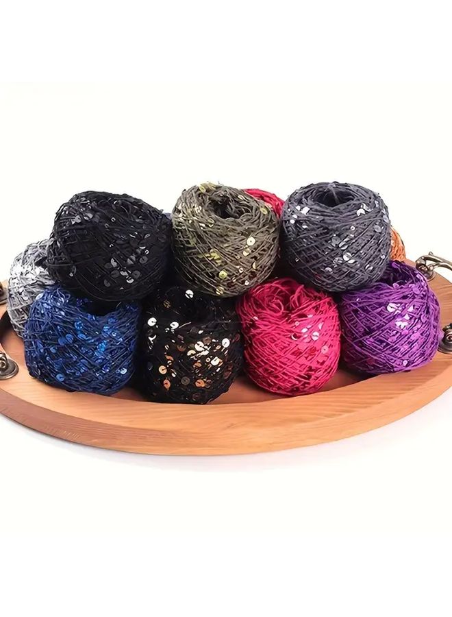 Sparkling Sequin Cotton Yarn 3mm 6mm Dual Size Sequins Heavy Duty Fabric Thread Color AJ054 - Image 1