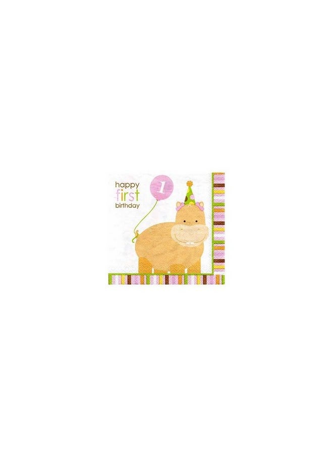 CREATIVE CONVERTING Wanna Party Charmed Celebrations Sweet at One Girls Lunch Napkins, 16 Per Package  - Image 1