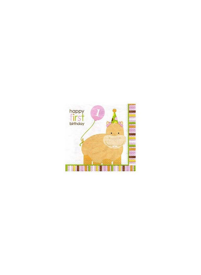 CREATIVE CONVERTING Wanna Party Charmed Celebrations Sweet at One Girls Lunch Napkins, 16 Per Package  - Image 2