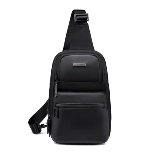 GOLDEN WOLF Sling Backpack for Men Cross Sling Bag for 9.7inch iPad Office Handgun Bag Chest Bags Sleek Single Shoulder Bag Multi-pocket Water-resistant One Side Bag for Work Casual Daily Use, Black - Image 1