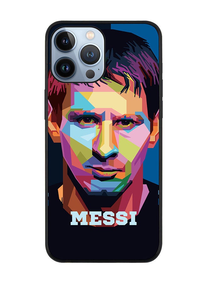 Stylizedd Rugged Black edge case for Apple iPhone 13 Pro Max Slim fit Soft Case Flexible Rubber Edges Anti Drop TPU Gel Thin Cover - Poly Messi - Image 1
