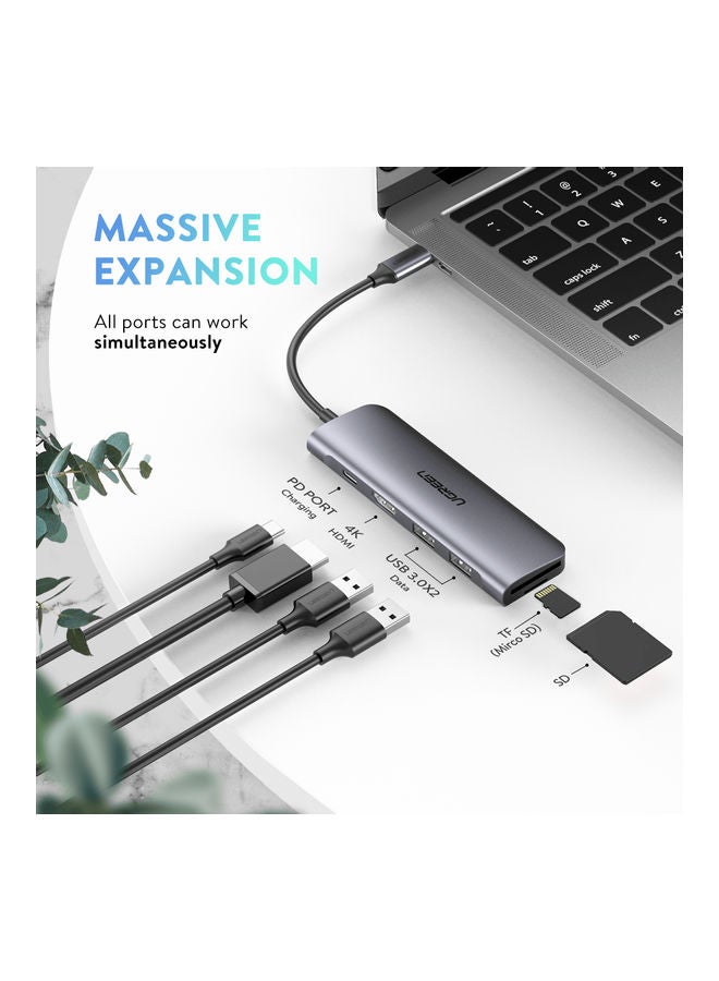 يو جرين موزع 6 في 1 USB-C إلى منفذي USB 3.0-A - Image 2