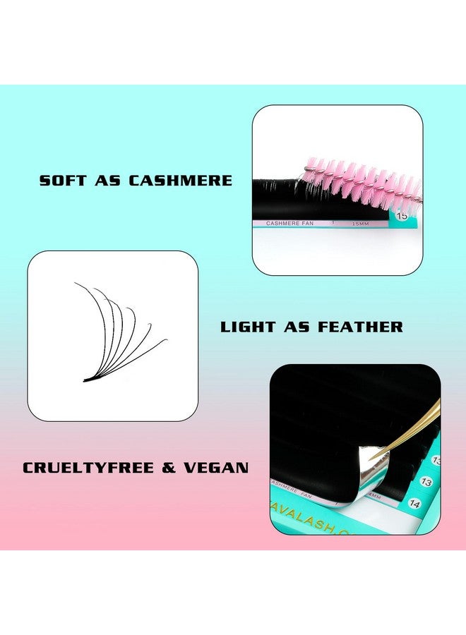 VAVALASH Cashmere Easy Fan Lashes 0.03 0.05 0.07 C/Cc/D/Dd Volume Lash Extensions 8Mm-20Mm Matte Black Self Fanning Eyelash Extensiones, Professional Supplies For Lash Artists (D-0.07,8-15Mm) - Image 2