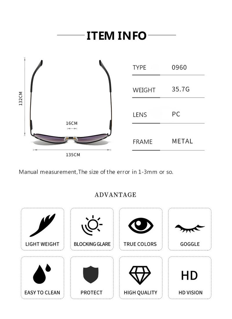 Mercedes-Benz - Polarized Men's Rimless Sunglasses for Men Driving with UV 400 Protection Sun Glasses Sliver Grey - Image 1