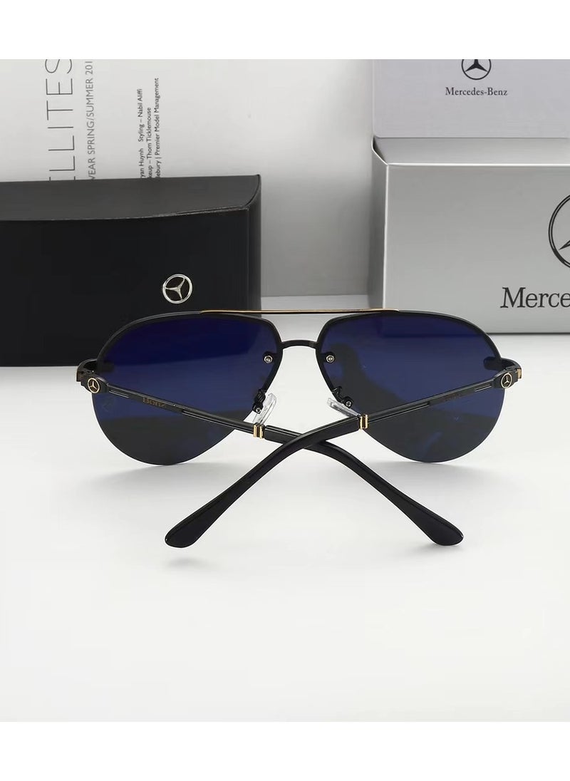Mercedes-Benz - Polarized Men's Rimless Sunglasses for Men Driving with UV 400 Protection Sun Glasses Sliver Grey - Image 1