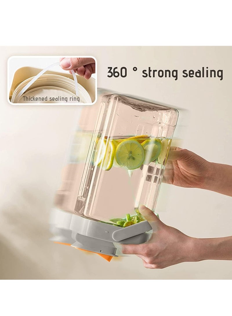 SYOSI Plastic Drink Dispenser With Spigots, Leakproof Fridge Drink Container, Large Capacity Beverage Dispenser, Refrigerator Water Bottle with Lid Handle, Cold Kettle Tea Milk Lemonade Container - Image 3