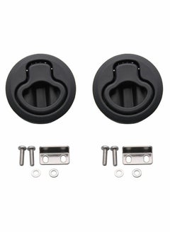 KASTWAVE Slam Latch Hatch Round Pull Black Plastic Nylon for RV Boat Marine Deck 1/2'' Door Cabinet Hardware Pack of 2  - Image 1