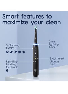 Oral-B Oral B iO5 Series 5N Electric Rechargeable Toothbrush, Built with AI, Optimal Pressure Control, LED Interface, Bluetooth Connectivity, 5 Personalized Brush Modes – Black  - Image 3