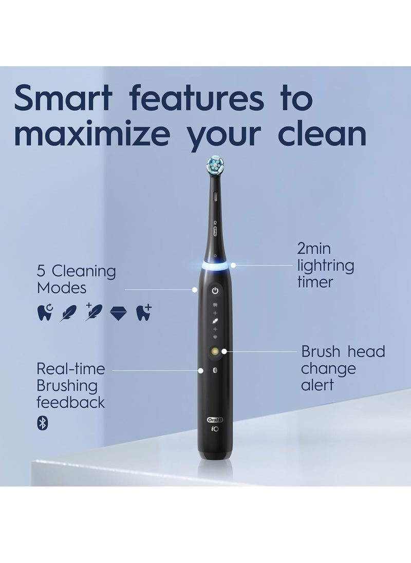 Oral B iO5 Series 5N Electric Rechargeable Toothbrush, Built with AI, Optimal Pressure Control, LED Interface, Bluetooth Connectivity, 5 Personalized Brush Modes – Black