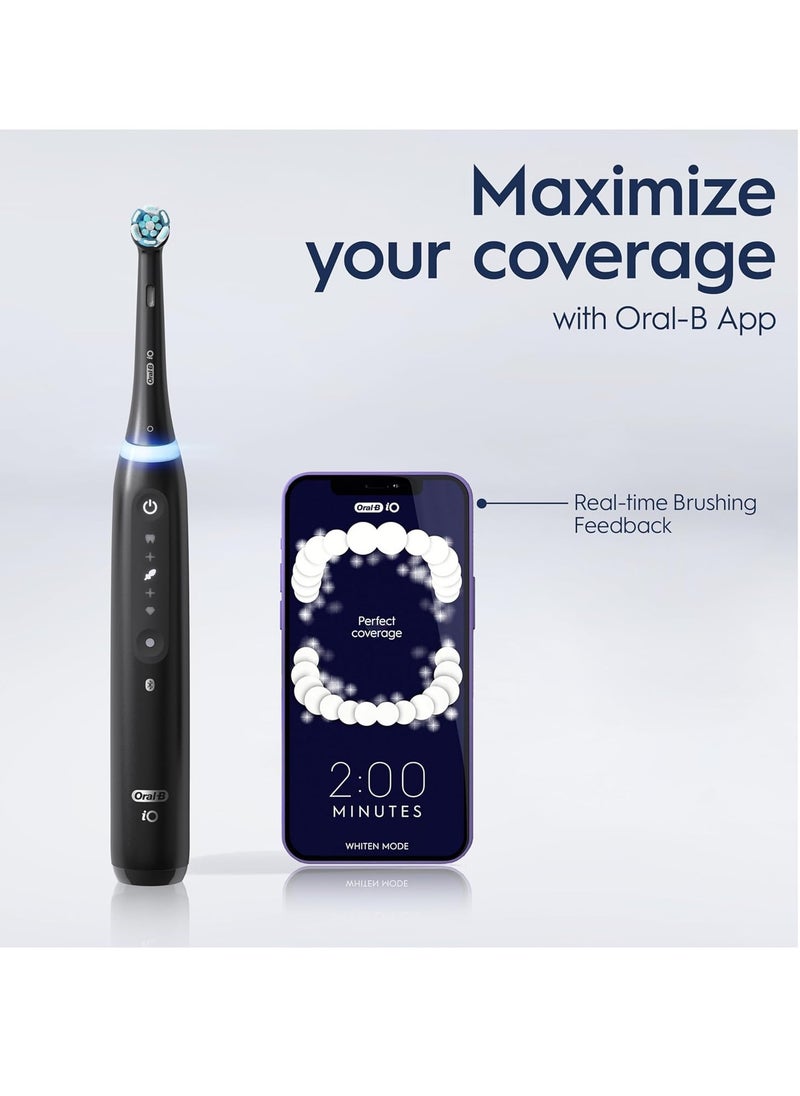 Oral B iO5 Series 5N Electric Rechargeable Toothbrush, Built with AI, Optimal Pressure Control, LED Interface, Bluetooth Connectivity, 5 Personalized Brush Modes – Black