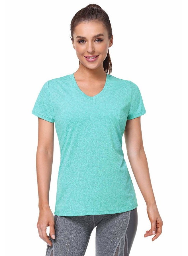 Cosy Pyro Women's Short Sleeve V-Neck athletic T-Shirt Exercise Yoga Tees Dry Fit Gym Shirts Moisture Wicking Workout tops Pack of 5 Black1/Gray/Navy/Rose/Azure L - Image 2