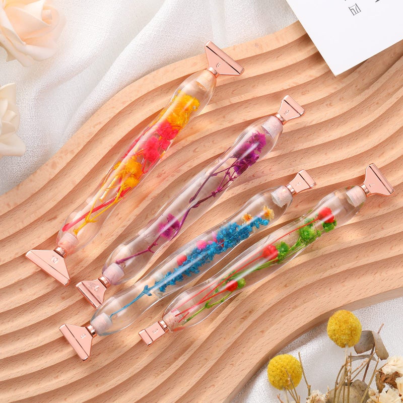 Geyoga 23 Pcs Flower Diamond Painting Art Drill Tool Pen Kits Resin for Adults with Rose Gold Pen Tips Preppy DIY Diamond Arts Pens Accessories Nail Art Embroidery Decoration - Image 2