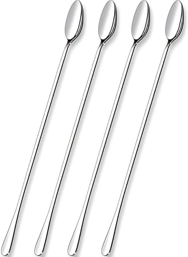VishList Stainless Steel Long Handle Spoon Set, Set of 4, Soda Spoons/Long Jars/Mixing Spoon/Milkshake Spoon/Iced Tea Spoon, Coffee Mixing Spoon, Ice Cream Spoon - Image 1