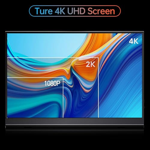 Yxk 4K Portable Monitor 15.6" 3840x2160 UHD USB-C HDMI Laptop, 100% RGB IPS Computer Gaming Display HDR Travel Speakers & Smart Cover for Laptop Xbox PS5 Switch PC Phone - Image 4