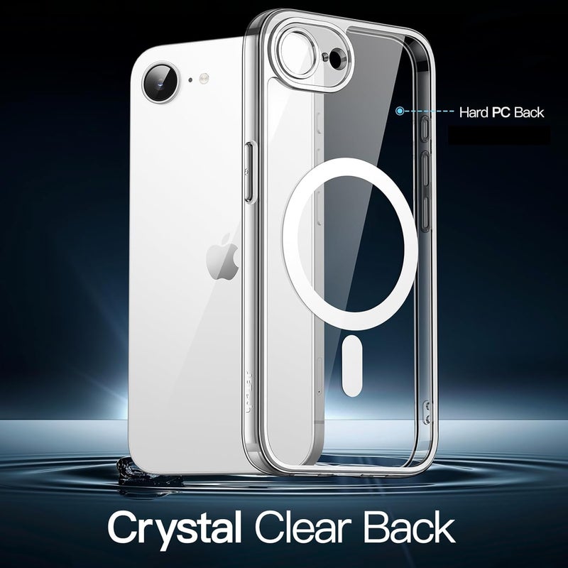 جي تيك جراب مغناطيسي لهاتف Iphone 16E مقاس 6.1 بوصة 2025 متوافق مع Magsafe، غطاء ممتص للصدمات للهاتف، غطاء خلفي شفاف مضاد للخدش - Image 3