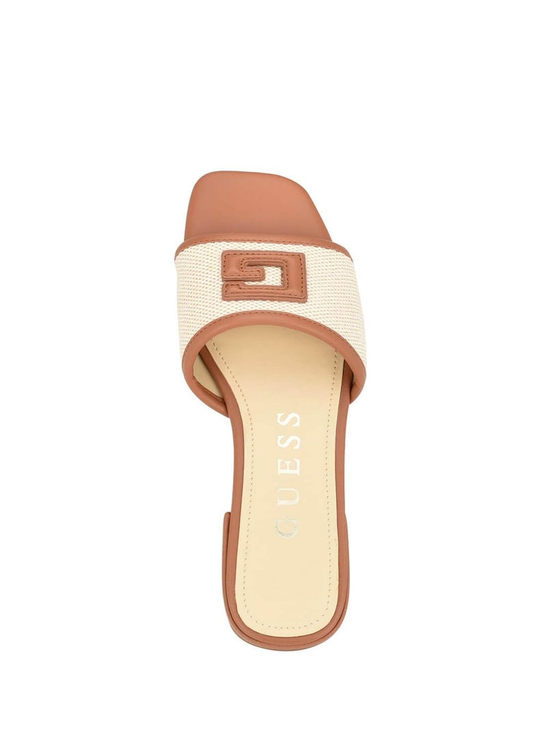 GUESS Women's Tampa Flat Sandal, Medium Natural/Beige Multi, 6 - Image 3