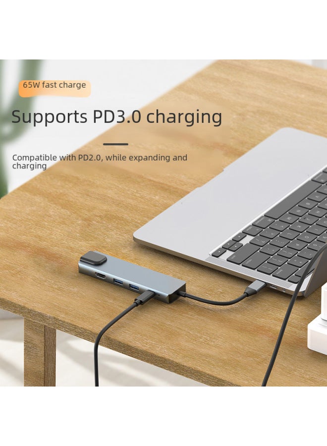 5-In-1 Type-C Expansion Dock Network Card USB C3.0 Hub HDMI 4K Notebook Computer Extension Dock Without External Power-Number Of Interfaces:10 In 1  - Image 5