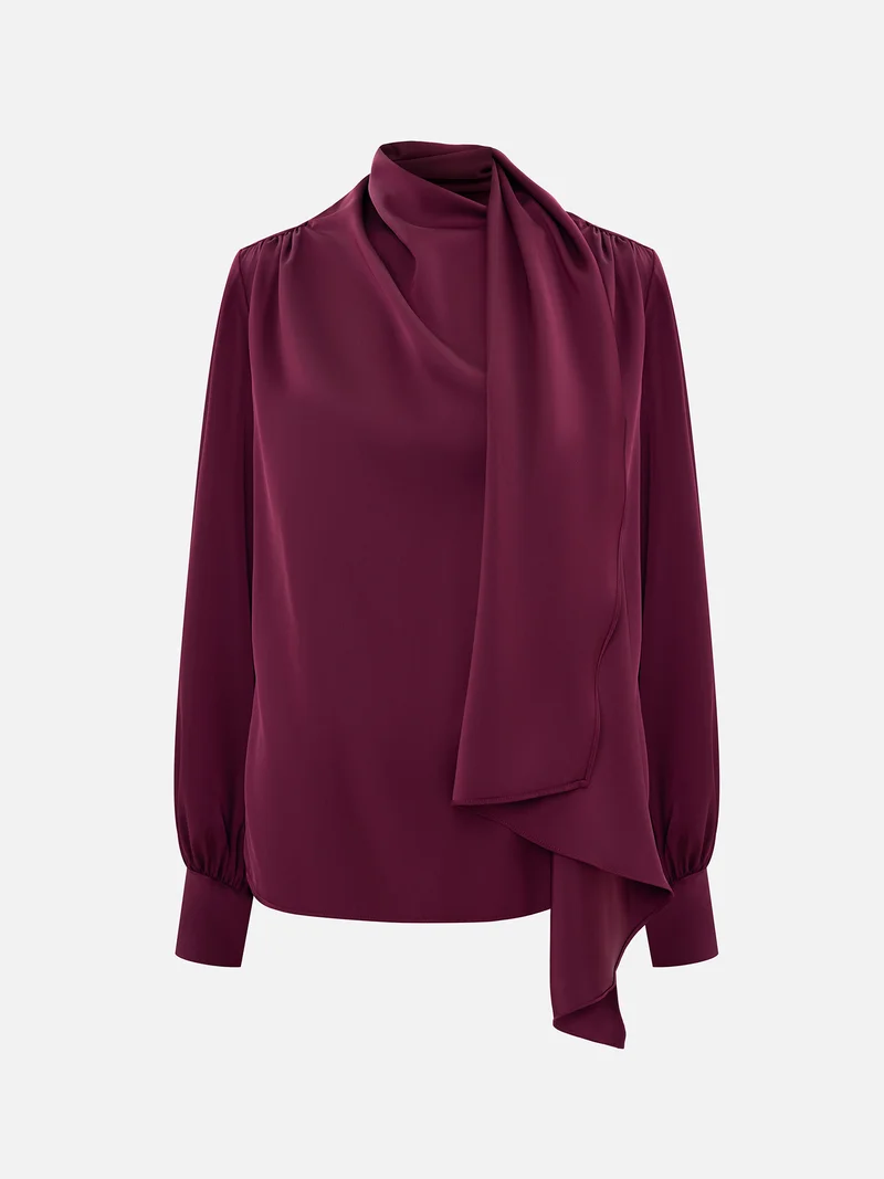 Lichi Blouse with decorative scarf in flowing fabric