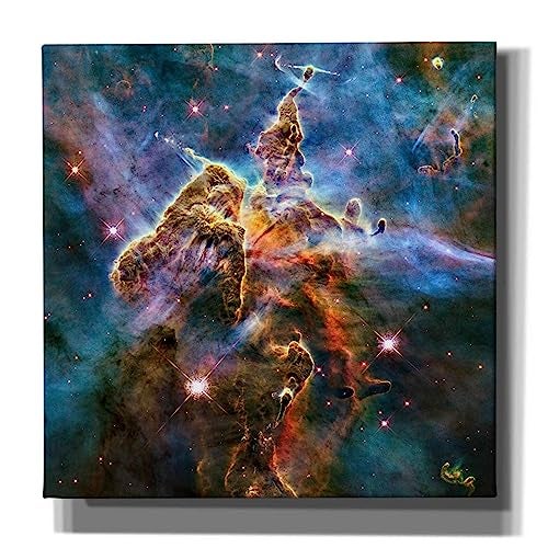 Epic Graffiti 'Mystic Mountain' Hubble Space Telescope Canvas Wall Art, 12" x 12" - Image 1