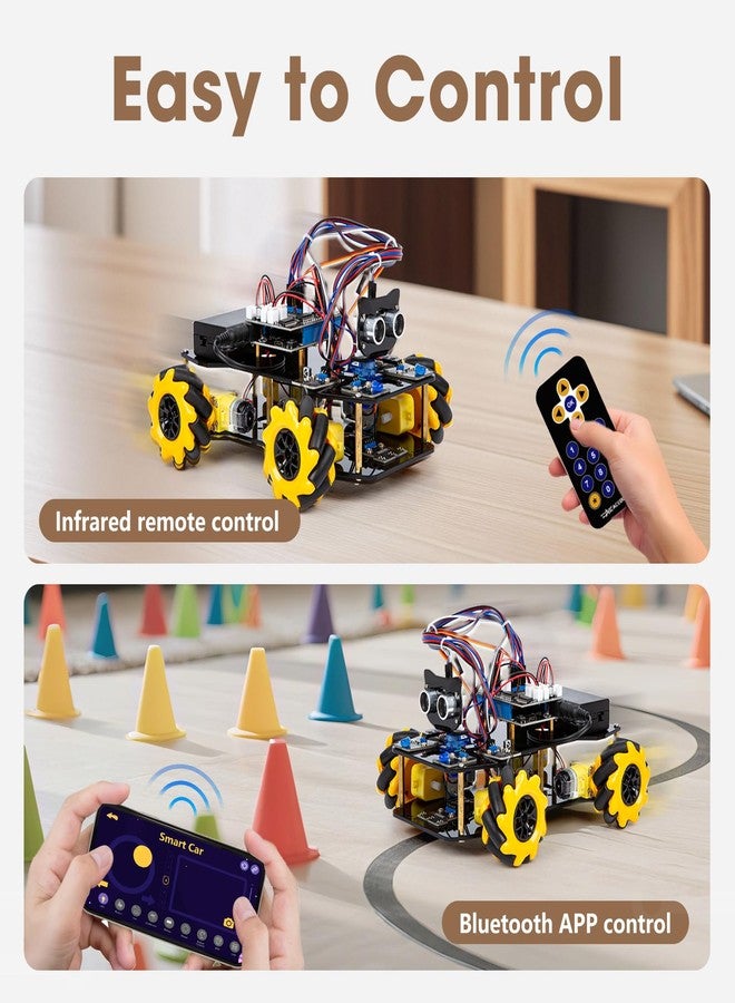ايسبوت مجموعة روبوت ACEBOTT، روبوتات للأطفال من عمر 8-12 و12-16 عامًا، ألعاب STEM للأولاد مع جهاز تحكم عن بعد وتطبيق، متوافقة مع Arduino وScratch، مجموعات علمية للأطفال من عمر 8-12 و12-16 عامًا، للأولاد والبنات (أصفر) - Image 3