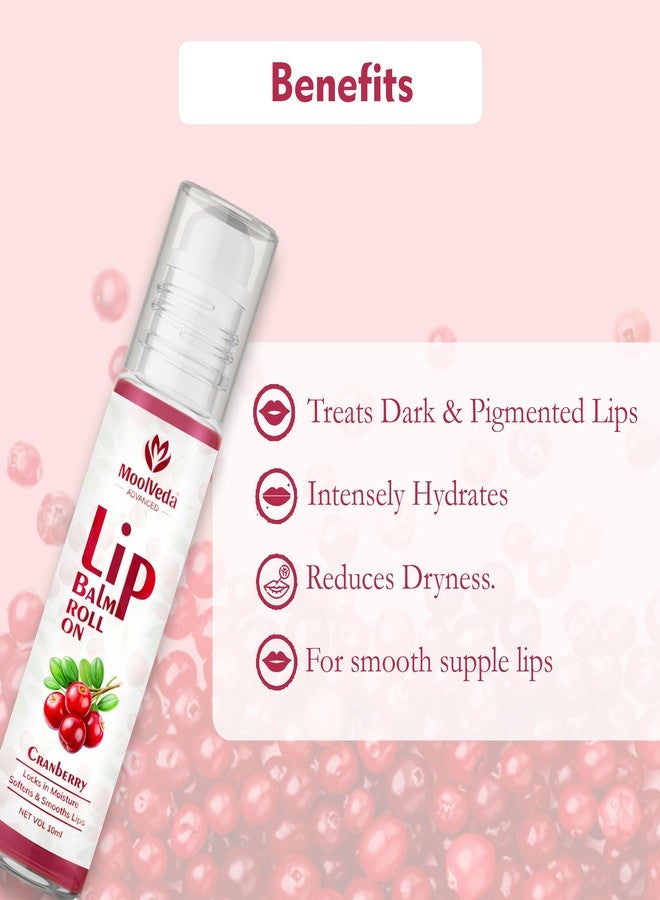 Moolveda Lip Balm Roll on with Cranberry & 100% edible ingredients & no chemicals, 10ml, pack of 2 - Image 5
