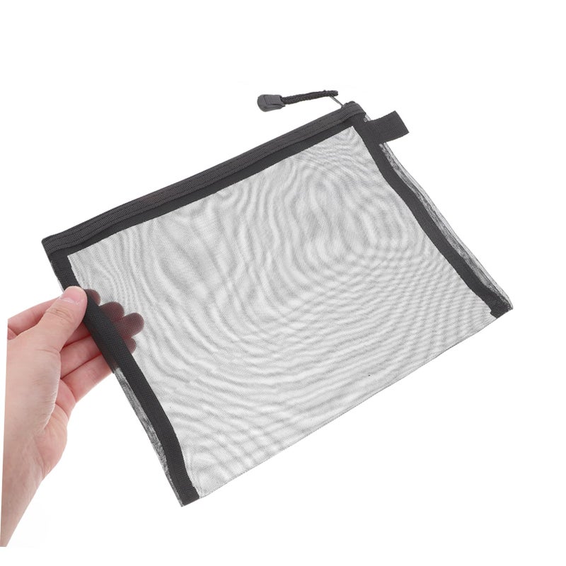 15 Pcs Black Mesh Zipper Pouches For Travel Makeup School Supplies Cosmetics Toiletries Organizer - Image 5