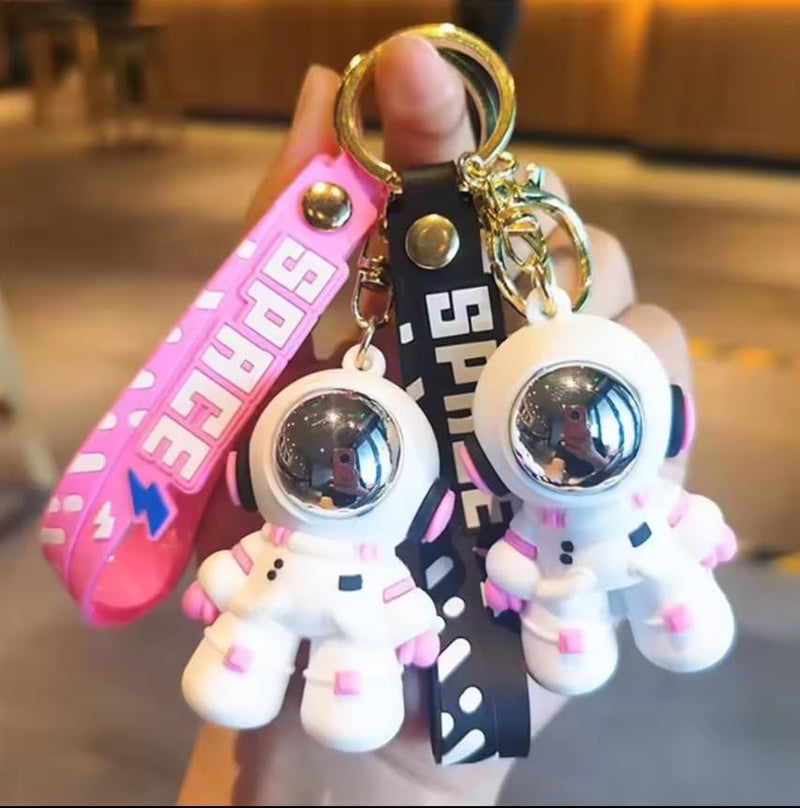 AEROSTARK Cartoon Characters Keychain for Girls Boys, Cute Silicon Keychains Accessories Keyring Key Purse Backpack Car Charms for Kids Gifts (Astro Pink & Blue Combo) - Image 2
